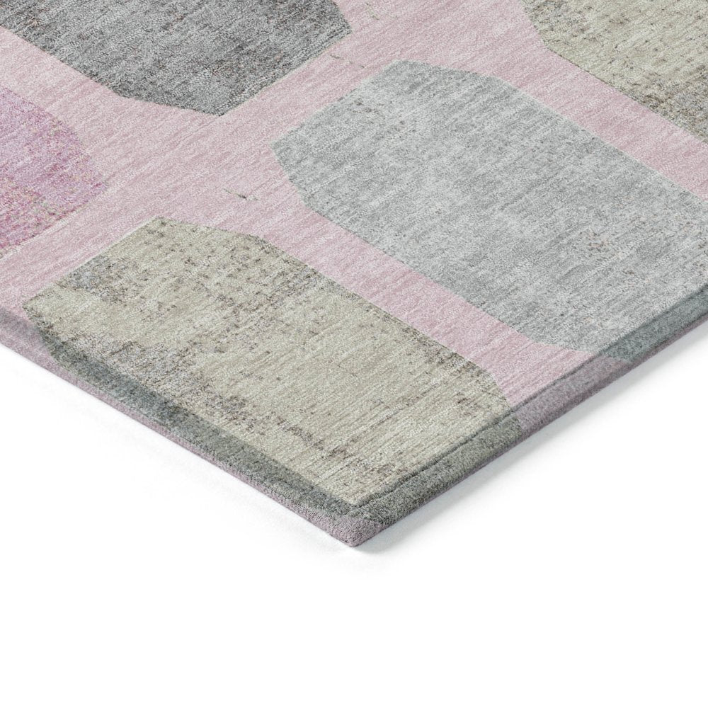 Machine Washable Indoor/Outdoor Chantille ACN2182 Pink 2'3" x 7'6" Runner Rug