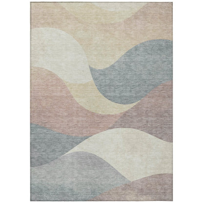 Machine Washable Indoor/Outdoor Chantille ACN2184 Beige 3' x 5' Rug