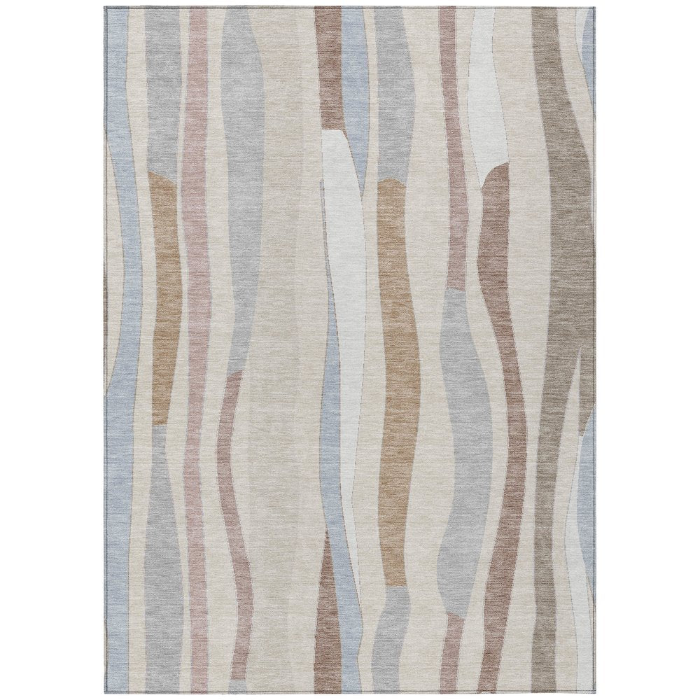 Machine Washable Indoor/Outdoor Chantille ACN2188 Beige 3' x 5' Rug