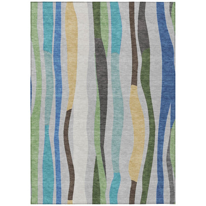 Machine Washable Indoor/Outdoor Chantille ACN2188 Green 3' x 5' Rug