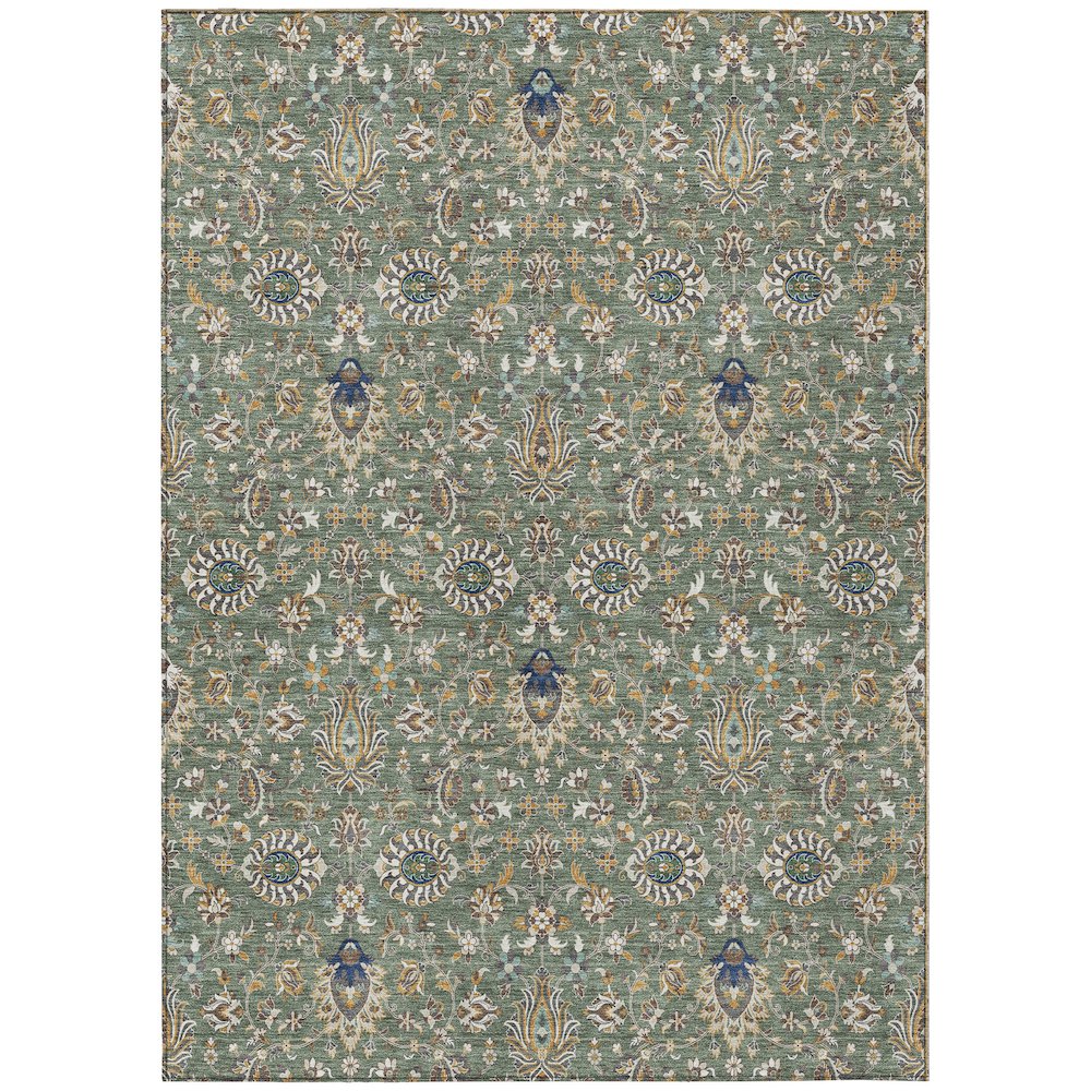 Machine Washable Indoor/Outdoor Chantille ACN2192 Green 3' x 5' Rug