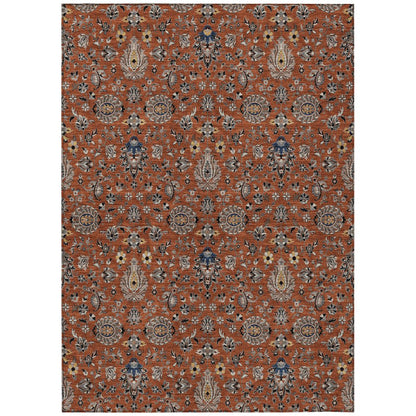Machine Washable Indoor/Outdoor Chantille ACN2192 Paprika 3' x 5' Rug