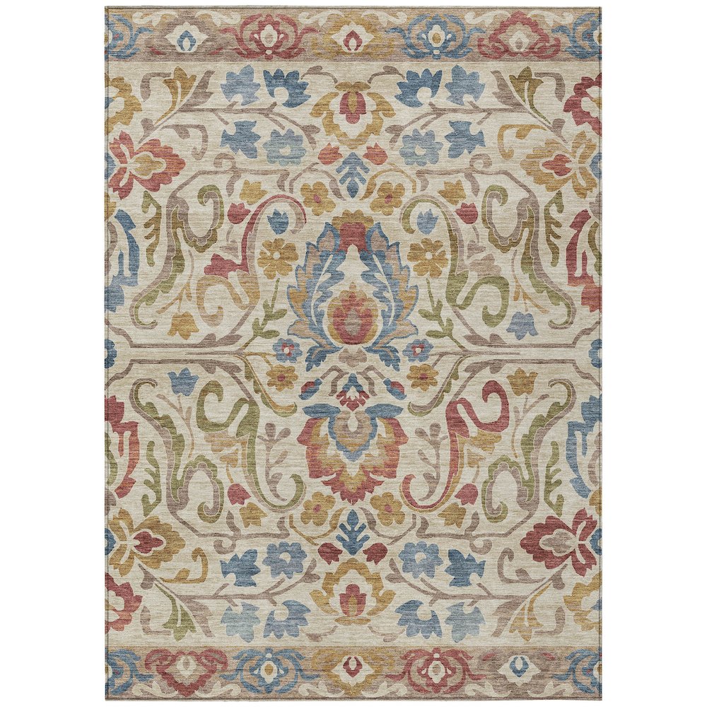 Machine Washable Indoor/Outdoor Chantille ACN2193 Beige 3' x 5' Rug