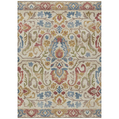 Machine Washable Indoor/Outdoor Chantille ACN2193 Beige 3' x 5' Rug