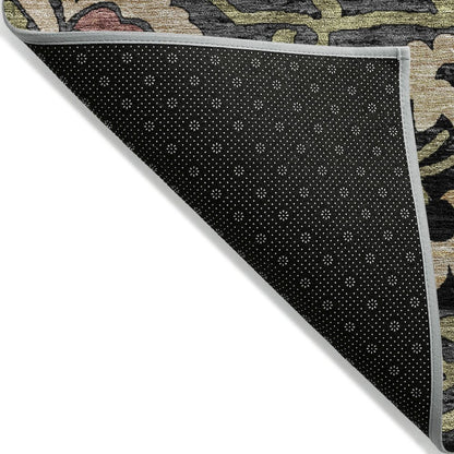 Machine Washable Indoor/Outdoor Chantille ACN2193 Black 2'3" x 7'6" Runner Rug