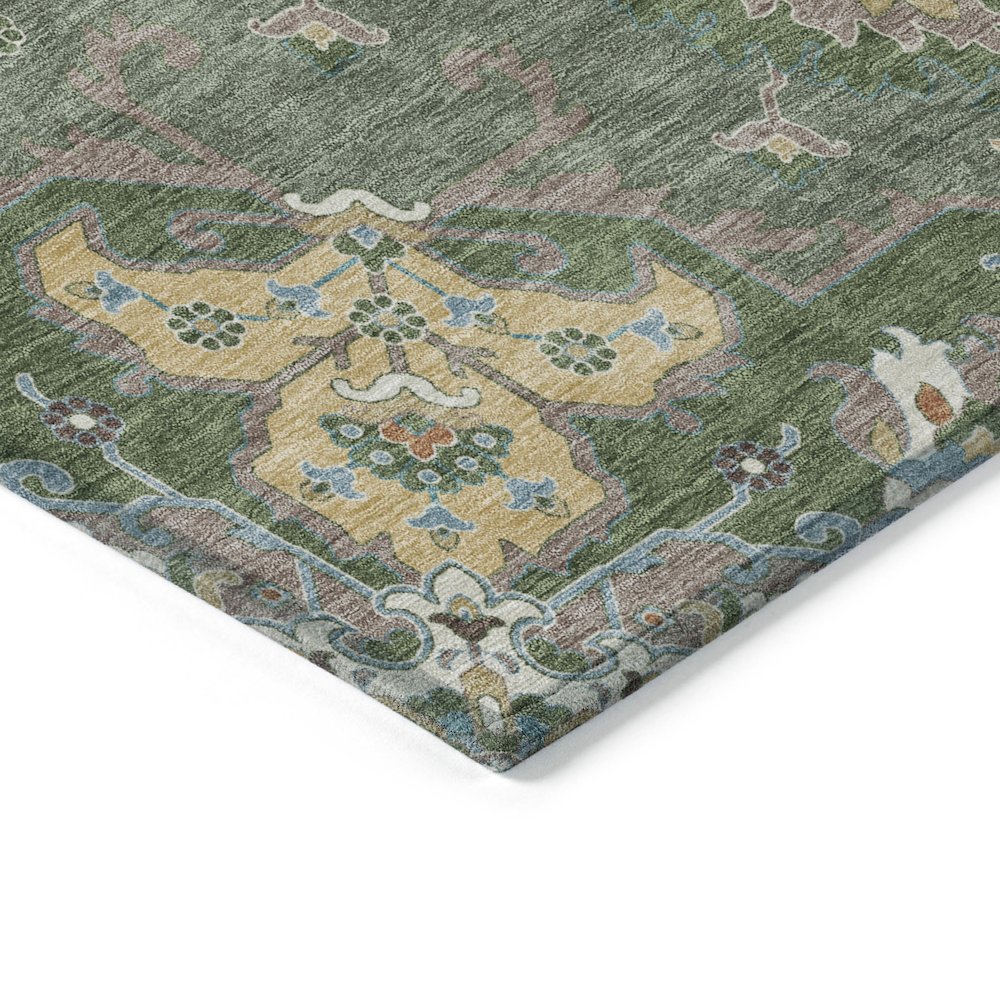 Machine Washable Indoor/Outdoor Chantille ACN2194 Green 2'3" x 7'6" Runner Rug