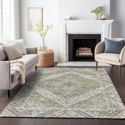 Machine Washable Indoor/Outdoor Chantille ACN2195 Aloe 3' x 5' Rug