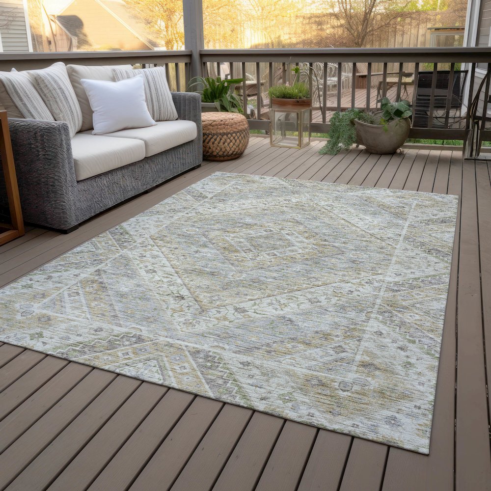 Machine Washable Indoor/Outdoor Chantille ACN2195 Ivory 3' x 5' Rug
