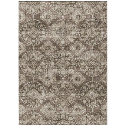 Machine Washable Indoor/Outdoor Chantille ACN2196 Chocolate 3' x 5' Rug