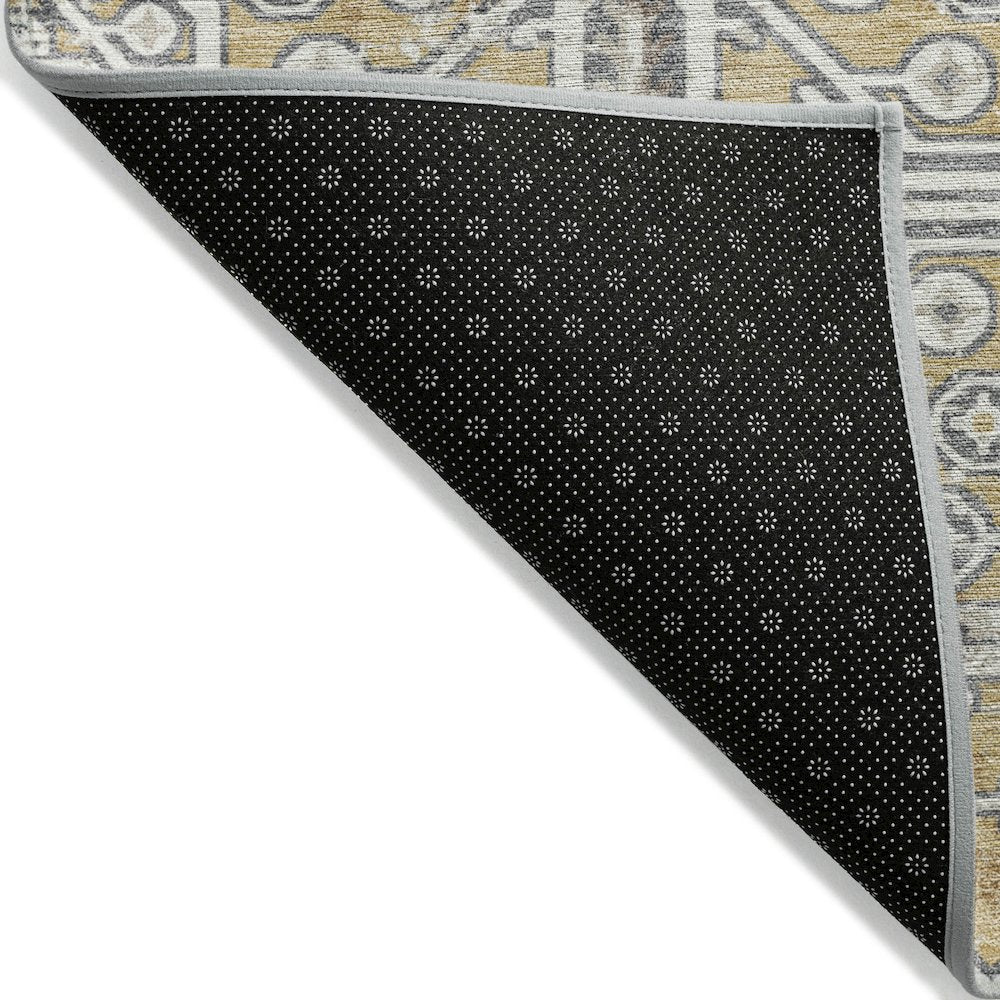Machine Washable Indoor/Outdoor Chantille ACN2197 Gold 2'3" x 7'6" Runner Rug