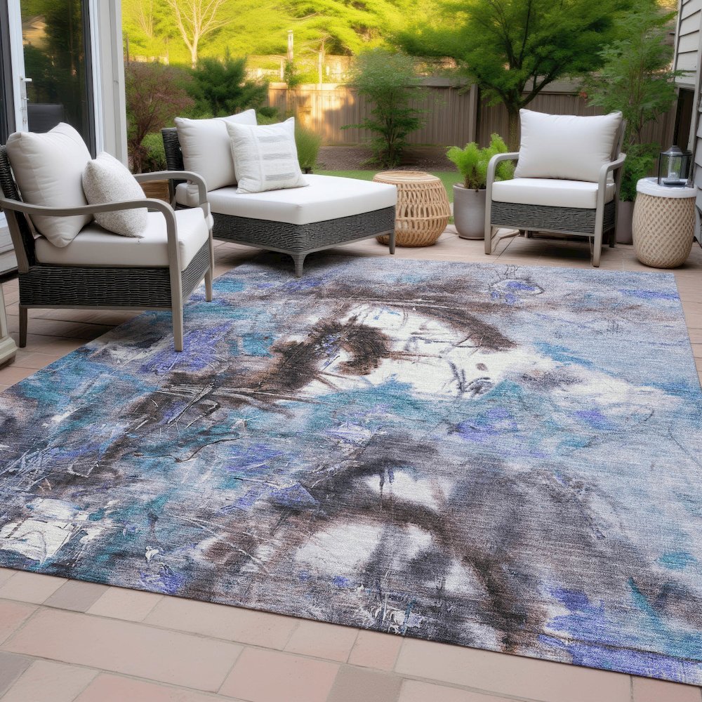 Machine Washable Indoor/Outdoor Chantille ACN2202 Lavender 3' x 5' Rug