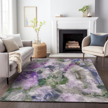 Machine Washable Indoor/Outdoor Chantille ACN2204 Lavender 3' x 5' Rug