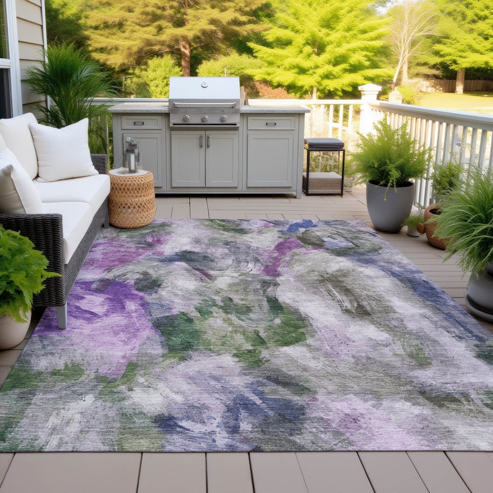 Machine Washable Indoor/Outdoor Chantille ACN2204 Lavender 3' x 5' Rug