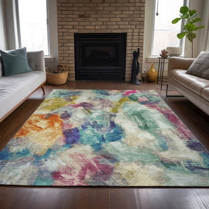Machine Washable Indoor/Outdoor Chantille ACN2204 Sage 3' x 5' Rug