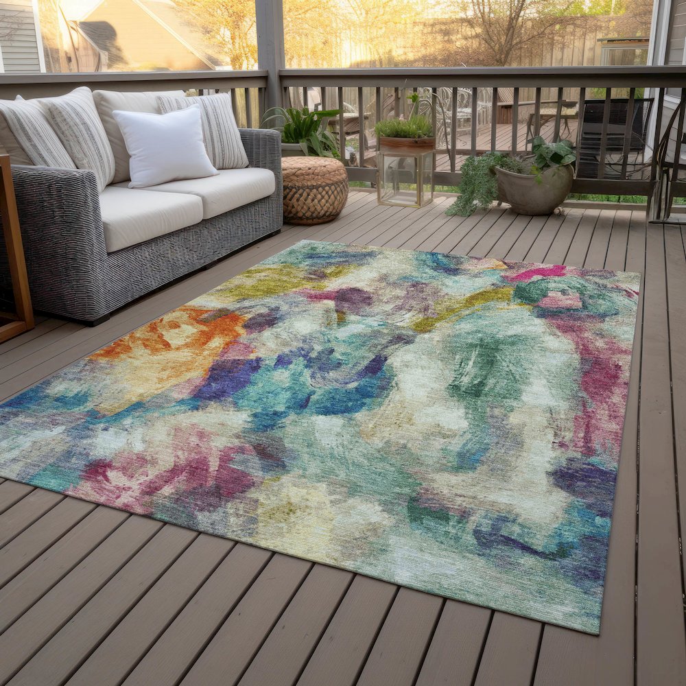 Machine Washable Indoor/Outdoor Chantille ACN2204 Sage 3' x 5' Rug