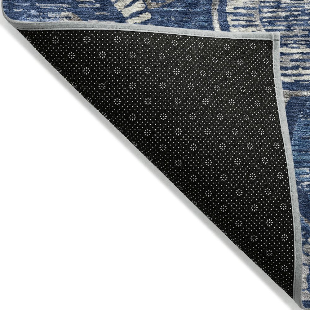 Machine Washable Indoor/Outdoor Chantille ACN2206 Navy 2'3" x 7'6" Runner Rug