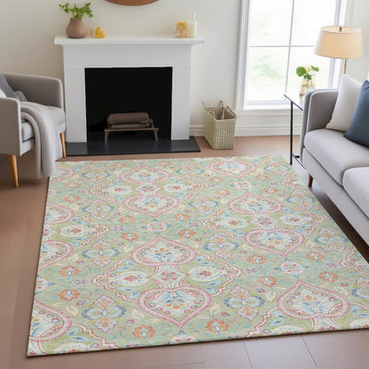 Machine Washable Indoor/Outdoor Chantille ACN2207 Aloe 3' x 5' Rug