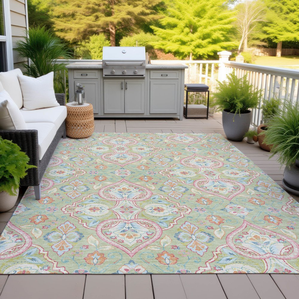 Machine Washable Indoor/Outdoor Chantille ACN2207 Aloe 3' x 5' Rug