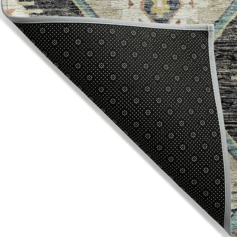 Machine Washable Indoor/Outdoor Chantille ACN2210 Black 2'3" x 7'6" Runner Rug