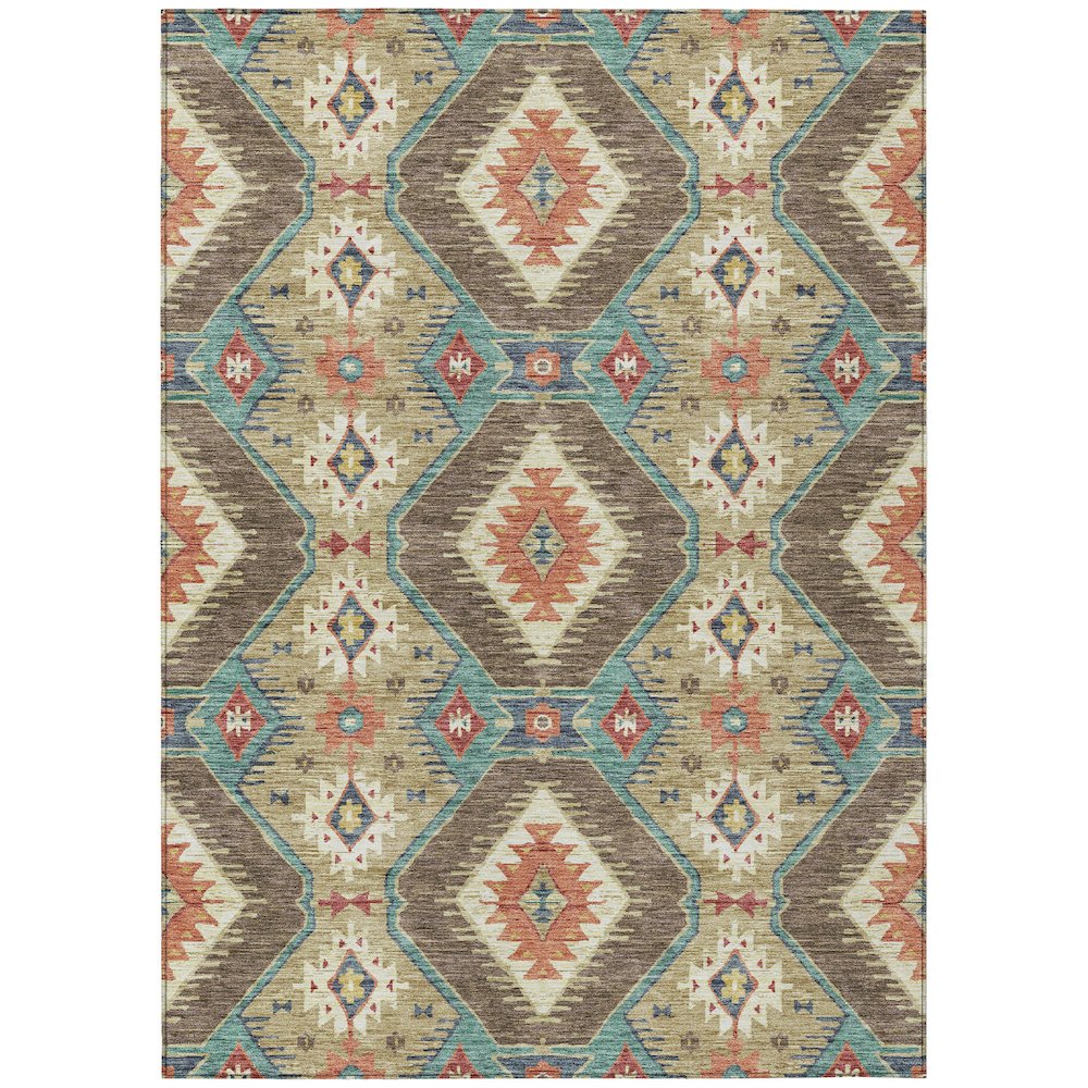 Machine Washable Indoor/Outdoor Chantille ACN2210 Khaki 3' x 5' Rug