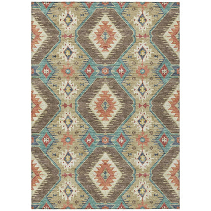 Machine Washable Indoor/Outdoor Chantille ACN2210 Khaki 3' x 5' Rug