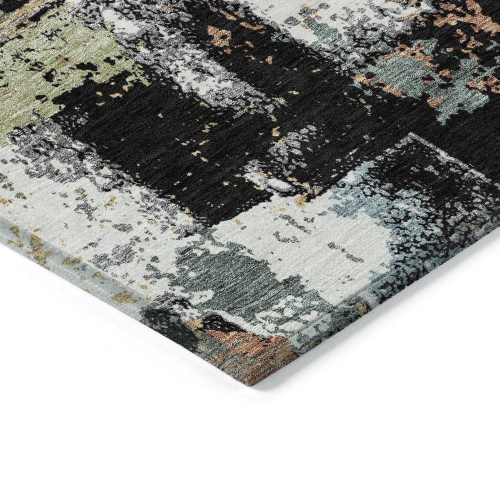 Machine Washable Indoor/Outdoor Chantille ACN2212 Black 2'3" x 7'6" Runner Rug