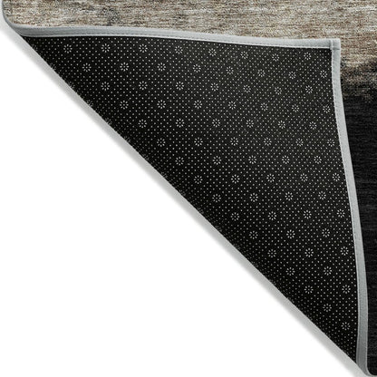 Machine Washable Indoor/Outdoor Chantille ACN2214 Black 2'3" x 7'6" Runner Rug
