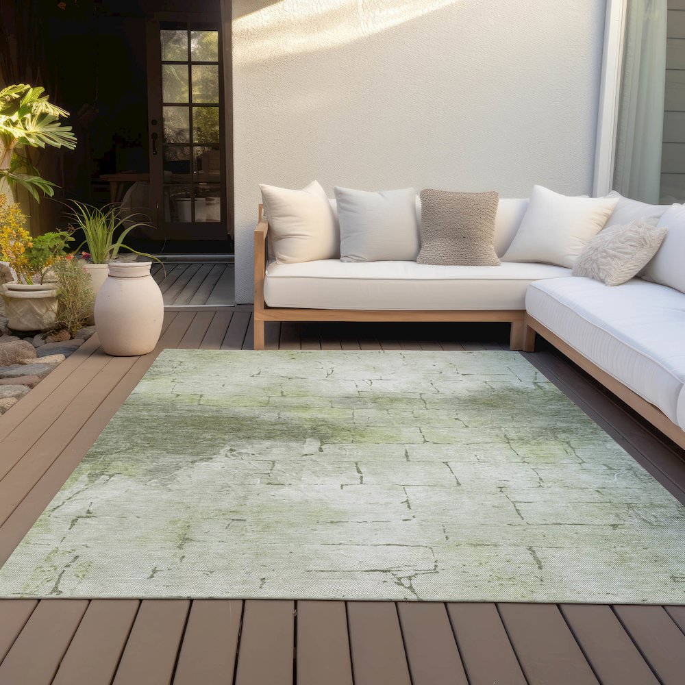 Machine Washable Indoor/Outdoor Chantille ACN2215 Aloe 3' x 5' Rug