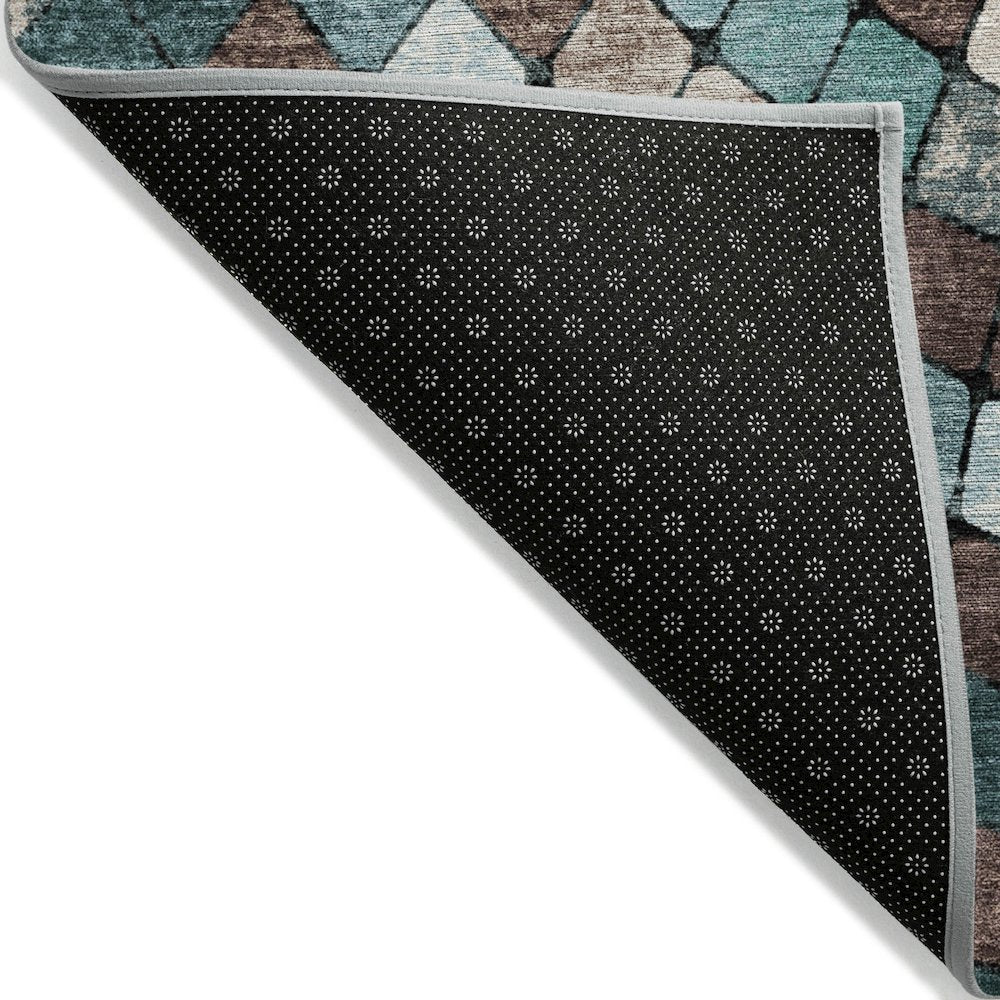 Machine Washable Indoor/Outdoor Chantille ACN2216 Teal 2'3" x 7'6" Runner Rug