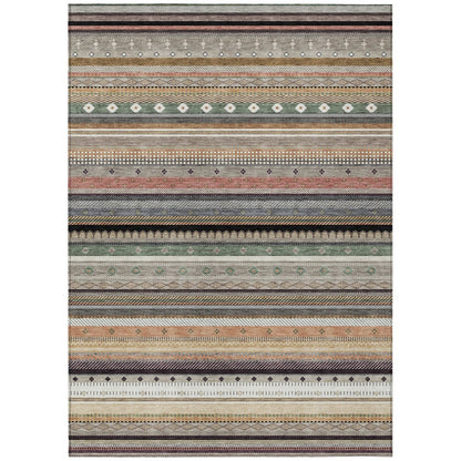 Machine Washable Indoor/Outdoor Chantille ACN2218 Khaki 3' x 5' Rug