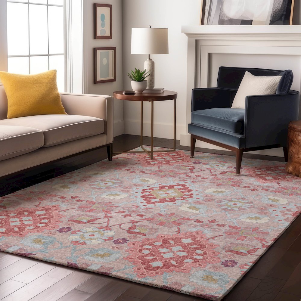 Premium Machine Washable Mayfield AMF1002 Blush 3' x 5' Rug