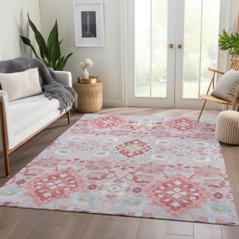 Premium Machine Washable Mayfield AMF1002 Blush 3' x 5' Rug