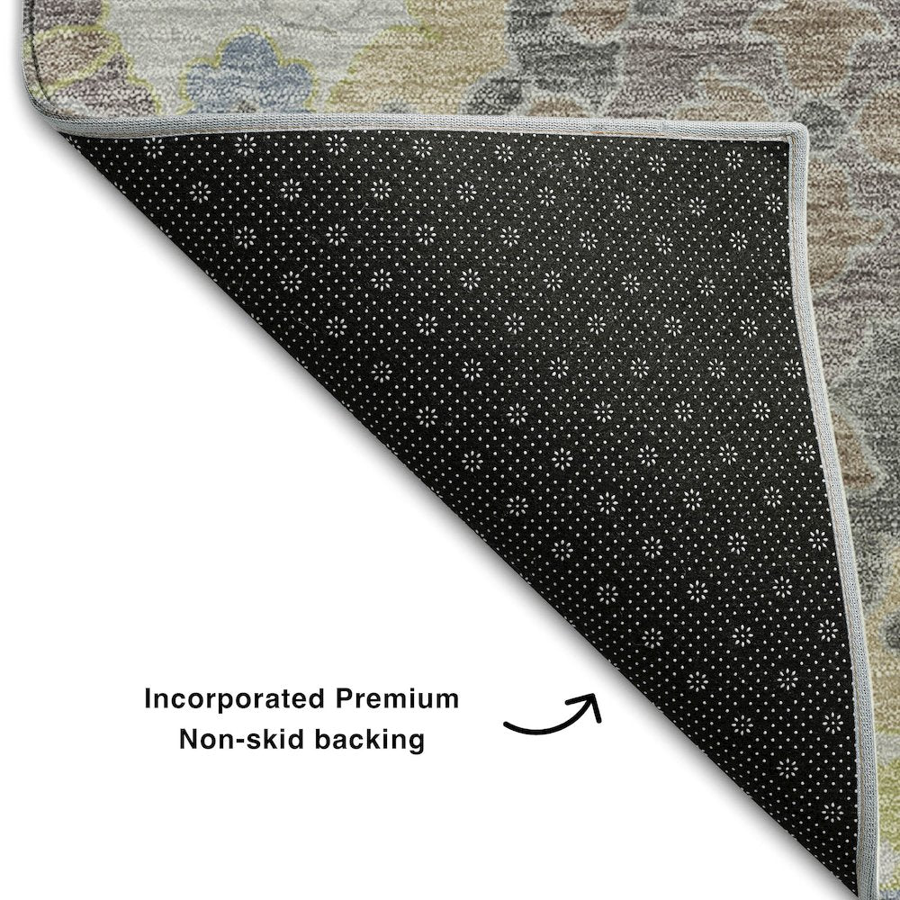 Premium Machine Washable Mayfield AMF1002 Gray 2'3" x 7'6" Runner Rug