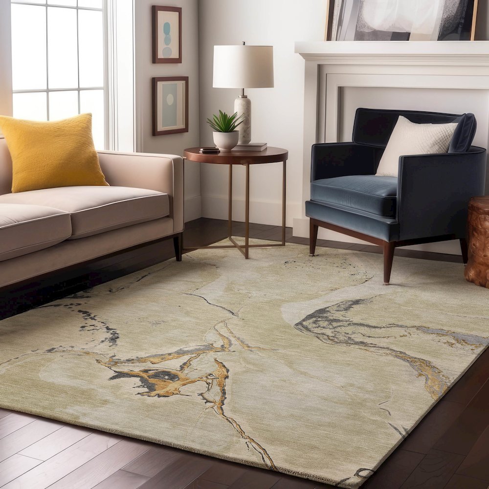 Premium Machine Washable Mayfield AMF1005 Ivory 3' x 5' Rug