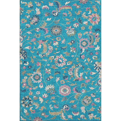 Premium Machine Washable Mayfield AMF1006 Teal 3' x 5' Rug