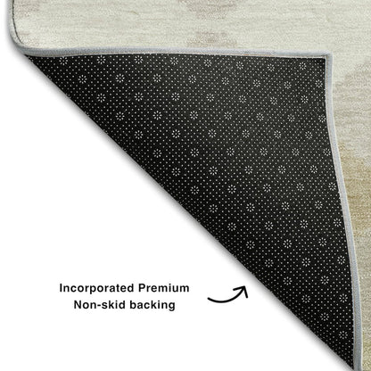 Premium Machine Washable Mayfield AMF1007 Beige 2'3" x 7'6" Runner Rug