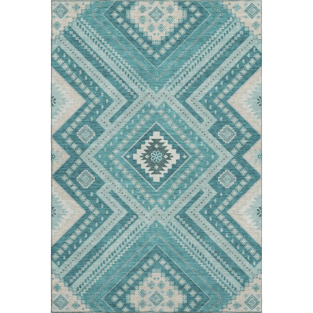 Premium Machine Washable Mayfield AMF1010 Teal 3' x 5' Rug