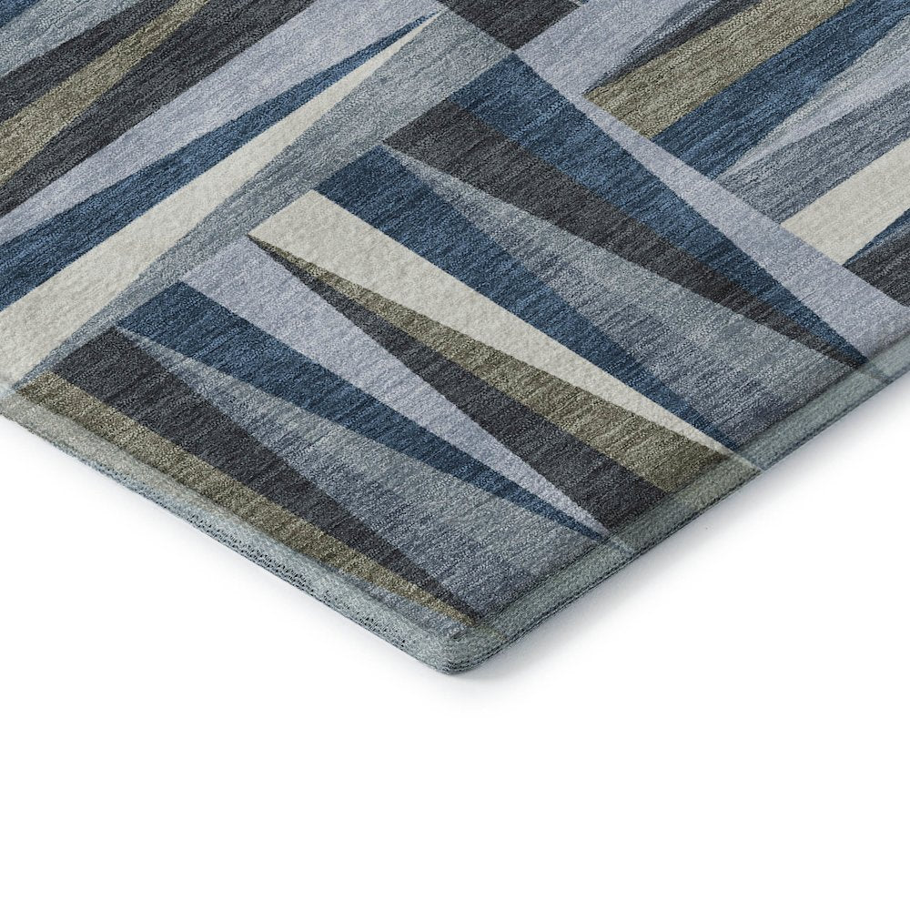 Premium Machine Washable Mayfield AMF1012 Denim 2'3" x 7'6" Runner Rug