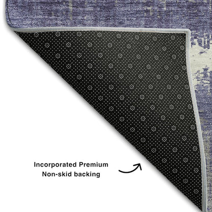 Premium Machine Washable Mayfield AMF1013 Purple 2'3" x 7'6" Runner Rug