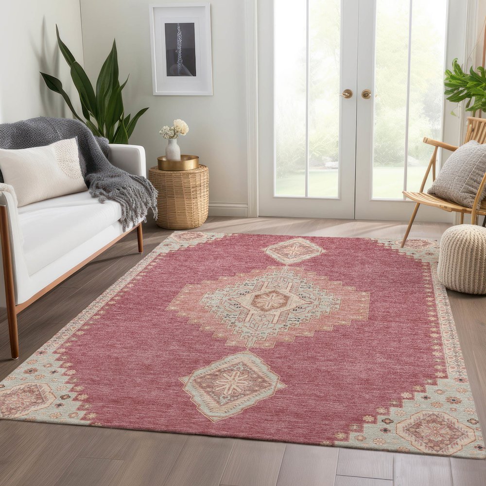 Premium Machine Washable Mayfield AMF1014 Blush 3' x 5' Rug