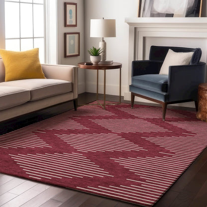 Premium Machine Washable Mayfield AMF1016 Garnet 3' x 5' Rug