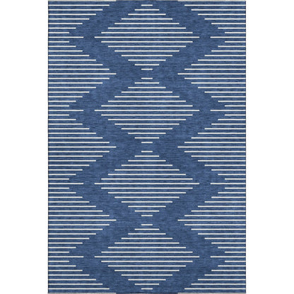 Premium Machine Washable Mayfield AMF1016 Navy 3' x 5' Rug