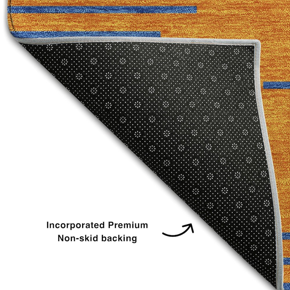 Premium Machine Washable Mayfield AMF1017 Orange 2'3" x 7'6" Runner Rug