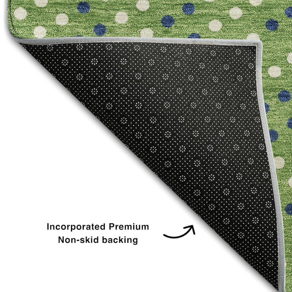 Premium Machine Washable Mayfield AMF1021 Green 2'3" x 7'6" Runner Rug