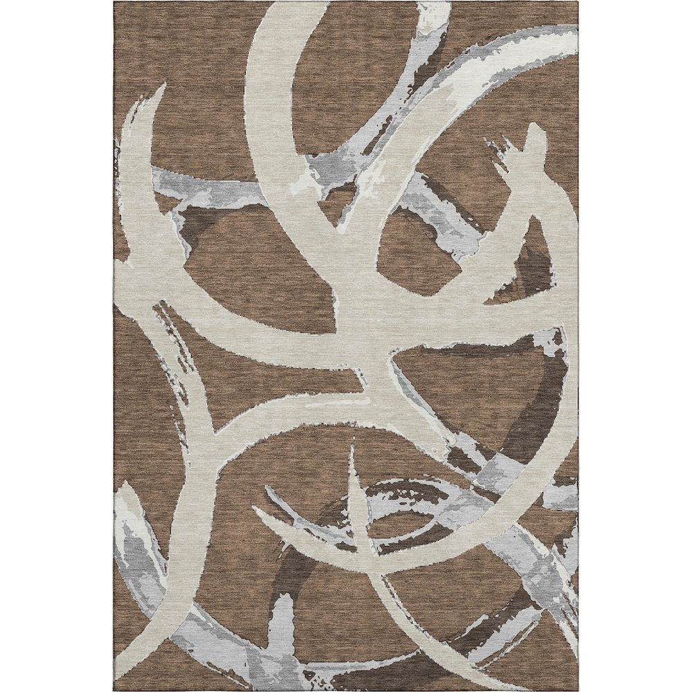 Premium Machine Washable Mayfield AMF1022 Brown 3' x 5' Rug