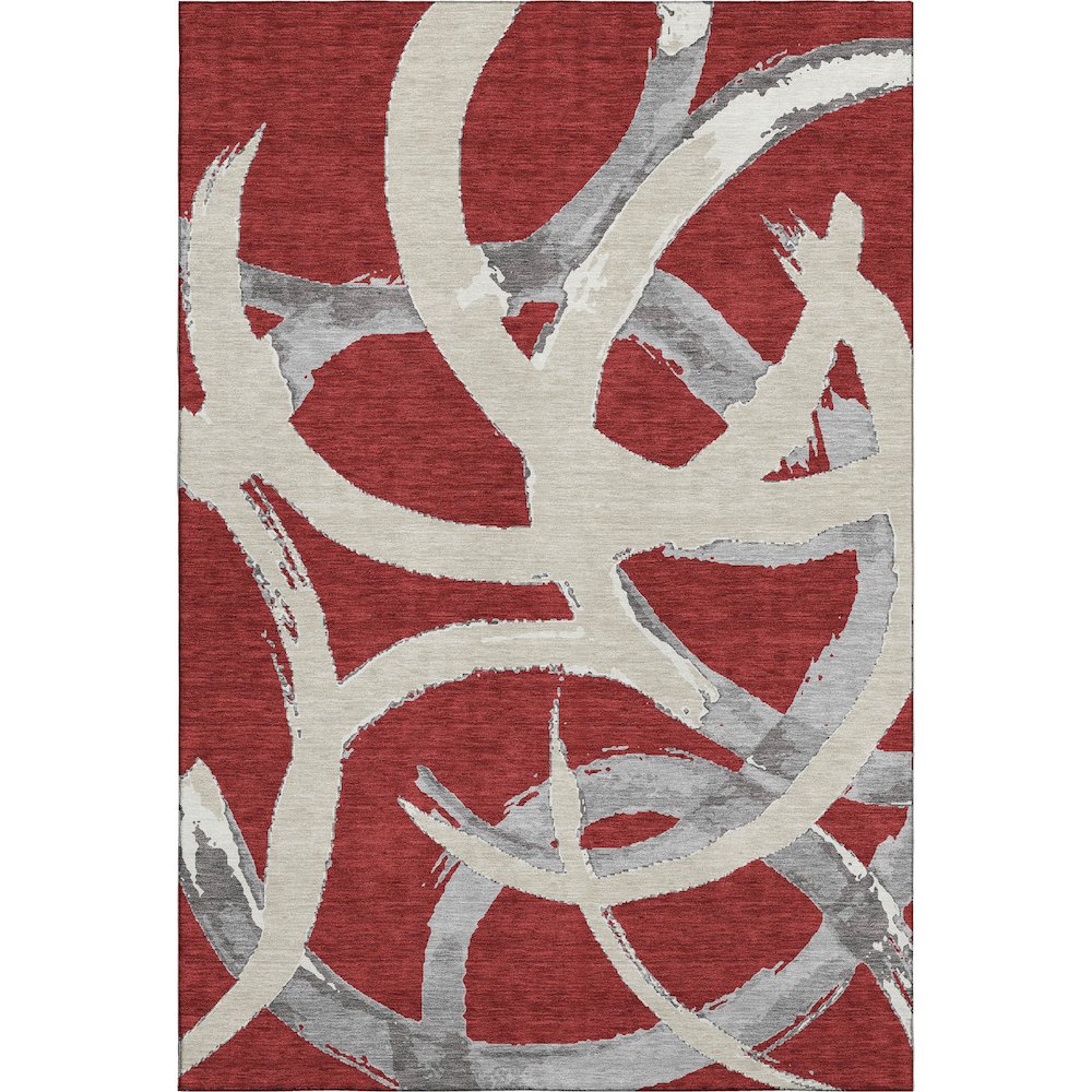 Premium Machine Washable Mayfield AMF1022 Red 3' x 5' Rug