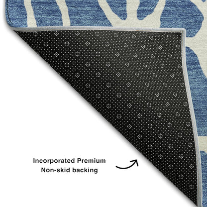 Premium Machine Washable Mayfield AMF1024 Blue 2'3" x 7'6" Runner Rug