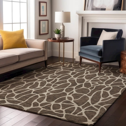 Premium Machine Washable Mayfield AMF1024 Fudge 3' x 5' Rug
