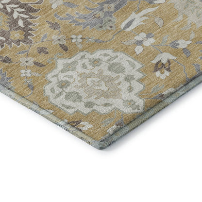Premium Machine Washable Mayfield AMF1026 Gold 2'3" x 7'6" Runner Rug