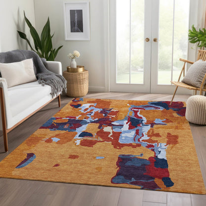 Premium Machine Washable Mayfield AMF1028 Copper 3' x 5' Rug